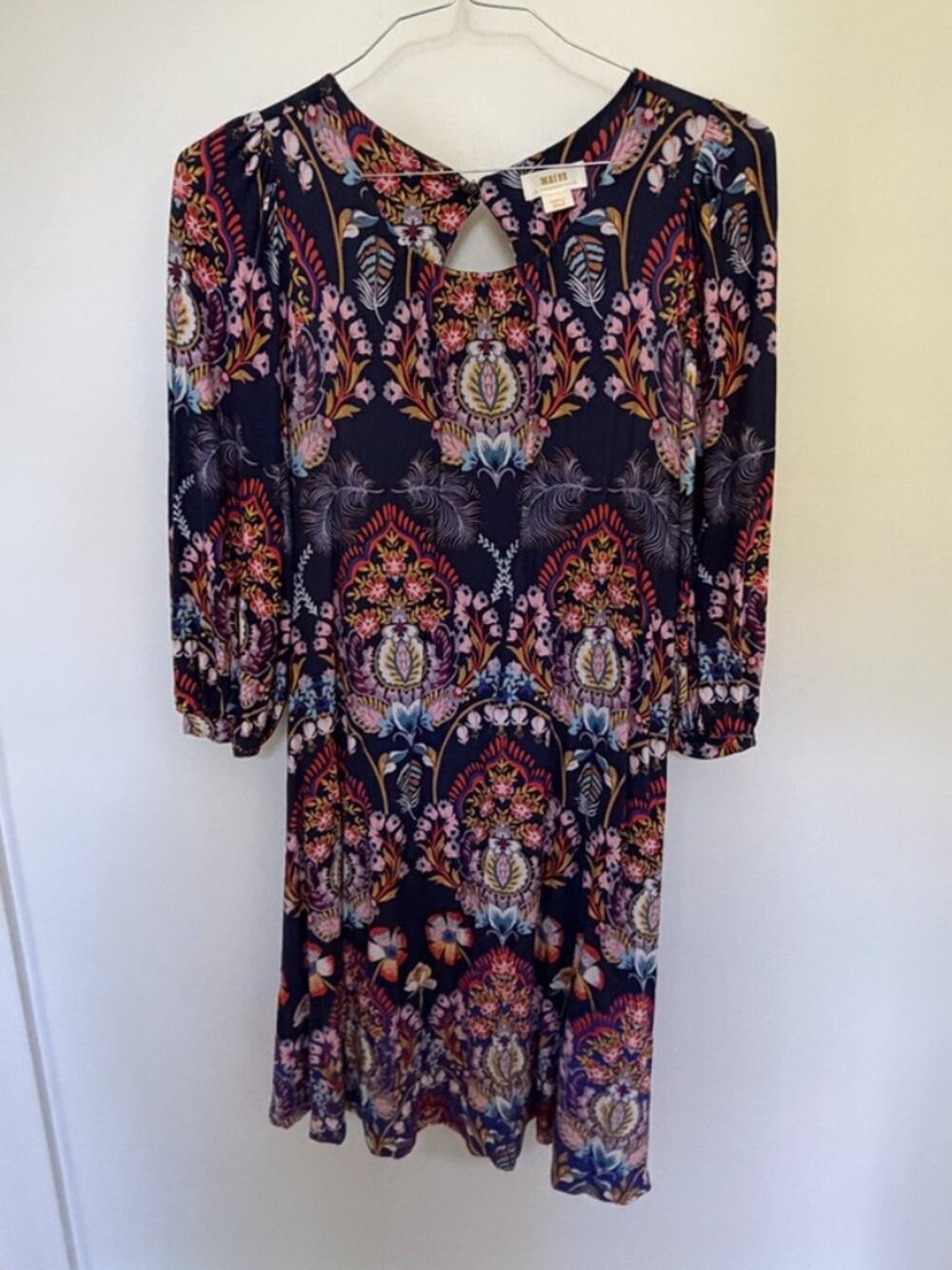 Maeve (Anthropologie) Navy Floral Paisley Dress